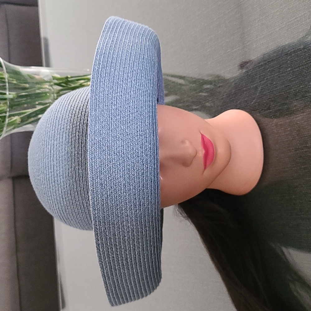VINTAGE BETMAR NY Blue Oversized Floppy Hat Packable Beach Travel Sun Luxe - Picture 3 of 16